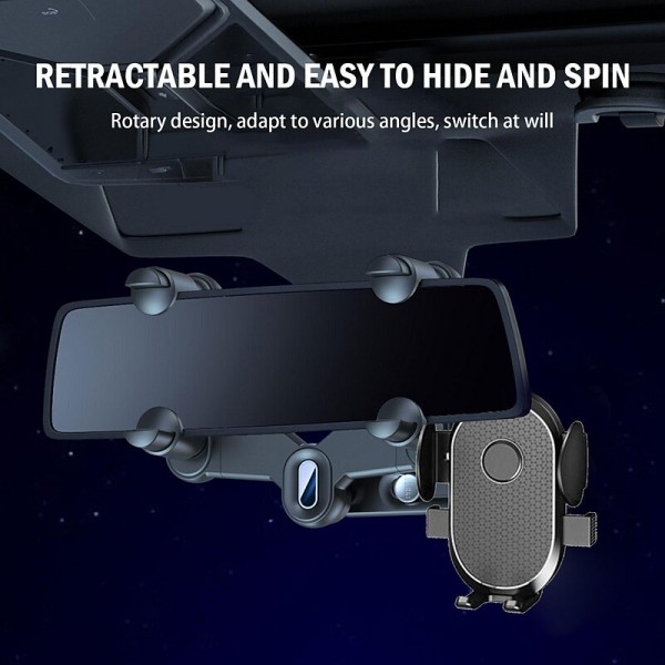 Auto Rearview Mirror Phone Holder in Car Mount Stand for CellPhone Car Mobile Support Rotating Adjustable Car SmartPhone Holder Compatible with 4-7 Cell Phones Phone Accessory Auto Rearview Mirror Phone Holder in Car Mount Stand for CellPhone Car Mobile Support Rotating Adjustable Car SmartPhone Holder Compatible with 4-7 Cell Phones Phone Accessory