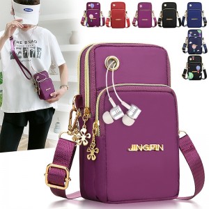 Phone Bag Women&#039;s Fashion Zipper Crossbody Bag Versatile Nylon Storage Bag For Coin &amp; Earphone Portable Card Holder Phone Case For iPhone 14 13 Pro Max 12 Samsung S23 S22 Plus S21 Up to 6.7 Inch