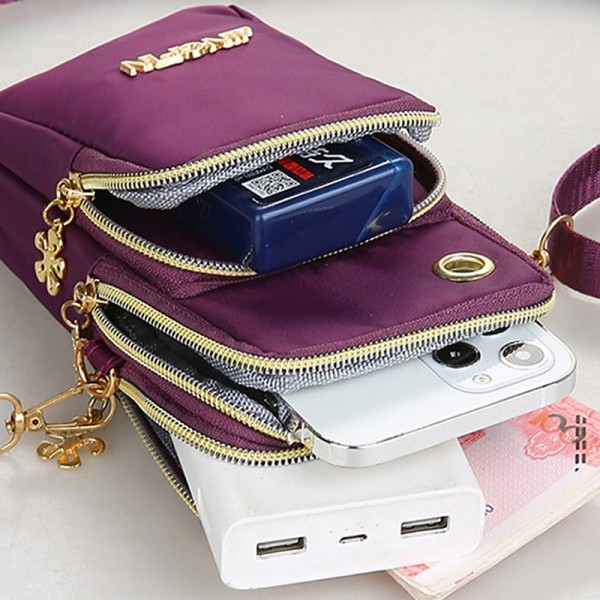 Phone Bag Women&#039;s Fashion Zipper Crossbody Bag Versatile Nylon Storage Bag For Coin &amp; Earphone Portable Card Holder Phone Case For iPhone 14 13 Pro Max 12 Samsung S23 S22 Plus S21 Up to 6.7 Inch