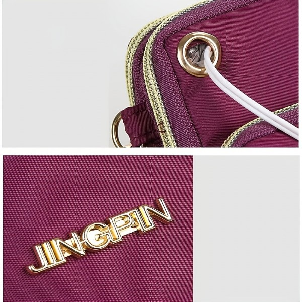 Phone Bag Women&#039;s Fashion Zipper Crossbody Bag Versatile Nylon Storage Bag For Coin &amp; Earphone Portable Card Holder Phone Case For iPhone 14 13 Pro Max 12 Samsung S23 S22 Plus S21 Up to 6.7 Inch