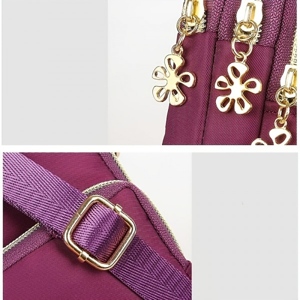 Phone Bag Women&#039;s Fashion Zipper Crossbody Bag Versatile Nylon Storage Bag For Coin &amp; Earphone Portable Card Holder Phone Case For iPhone 14 13 Pro Max 12 Samsung S23 S22 Plus S21 Up to 6.7 Inch
