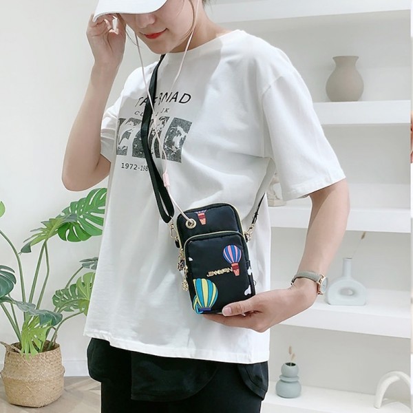 Phone Bag Women&#039;s Fashion Zipper Crossbody Bag Versatile Nylon Storage Bag For Coin &amp; Earphone Portable Card Holder Phone Case For iPhone 14 13 Pro Max 12 Samsung S23 S22 Plus S21 Up to 6.7 Inch