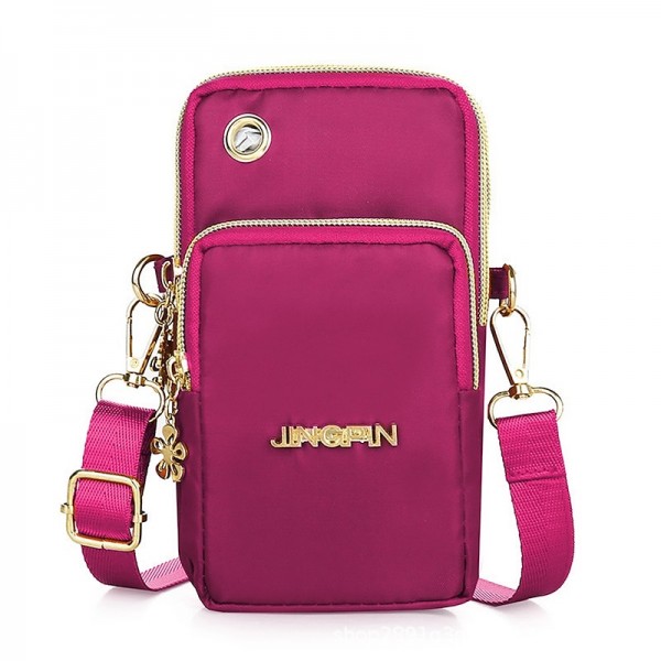 Phone Bag Women&#039;s Fashion Zipper Crossbody Bag Versatile Nylon Storage Bag For Coin &amp; Earphone Portable Card Holder Phone Case For iPhone 14 13 Pro Max 12 Samsung S23 S22 Plus S21 Up to 6.7 Inch