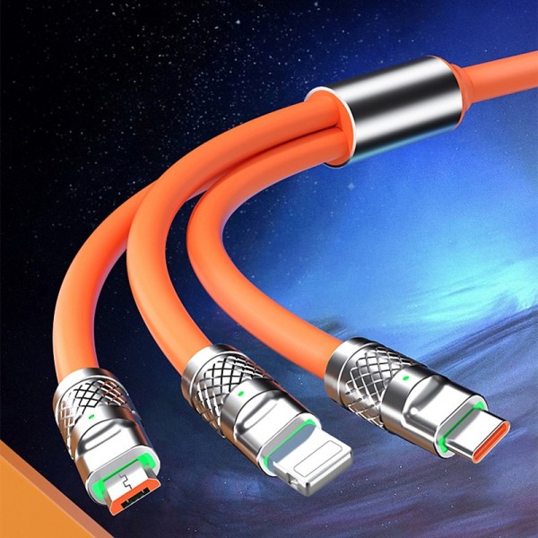 3.3ft 120W 3-In-1 Multi Fast Charging Nylon Braided Cable USB Charger Cord With 3 Different Ports (USB C/Micro/Lightning) 3.3ft 120W 3-In-1 Multi Fast Charging Nylon Braided Cable USB Charger Cord With 3 Different Ports (USB C/Micro/Lightning)