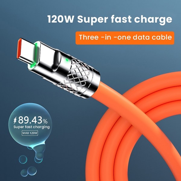 3.3ft 120W 3-In-1 Multi Fast Charging Nylon Braided Cable USB Charger Cord With 3 Different Ports (USB C/Micro/Lightning) 3.3ft 120W 3-In-1 Multi Fast Charging Nylon Braided Cable USB Charger Cord With 3 Different Ports (USB C/Micro/Lightning)