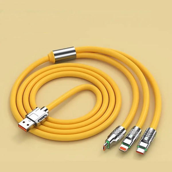 3.3ft 120W 3-In-1 Multi Fast Charging Nylon Braided Cable USB Charger Cord With 3 Different Ports (USB C/Micro/Lightning) 3.3ft 120W 3-In-1 Multi Fast Charging Nylon Braided Cable USB Charger Cord With 3 Different Ports (USB C/Micro/Lightning)