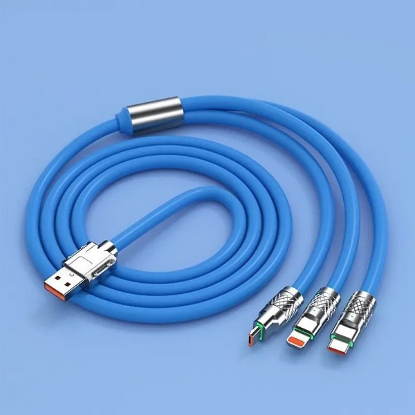 3.3ft 120W 3-In-1 Multi Fast Charging Nylon Braided Cable USB Charger Cord With 3 Different Ports (USB C/Micro/Lightning) 3.3ft 120W 3-In-1 Multi Fast Charging Nylon Braided Cable USB Charger Cord With 3 Different Ports (USB C/Micro/Lightning)