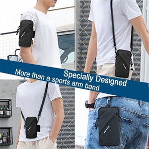 Prime Comfort Phone Holder Small Crossbody Shoulder Holsters Bag with Arm Band Fits iPhone and Android Use for Running Walking Hiking &amp; Biking
