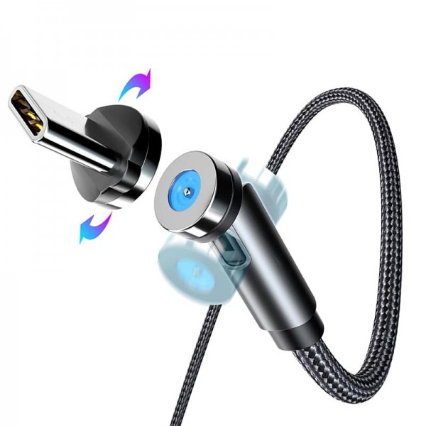 5A Magnetic Multi Charging Cable 3.3ft 6.6ft USB A to Lightning / micro / Type C Fast Charging 3 in 1 540° Rotating Phone Charger Nylon Braided USB Cable For IPhone/Micro USB/Type C Device 5A Magnetic Multi Charging Cable 3.3ft 6.6ft USB A to Lightning / micro / Type C Fast Charging 3 in 1 540° Rotating Phone Charger Nylon Braided USB Cable For IPhone/Micro USB/Type C Device