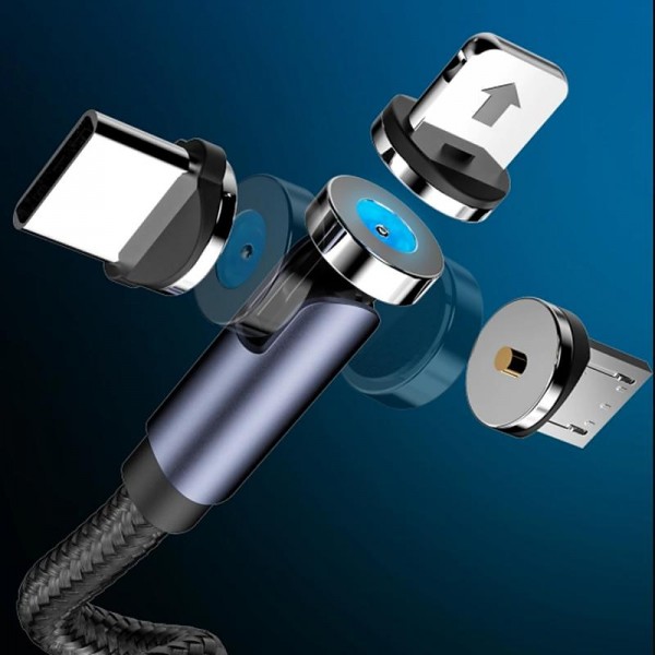 5A Magnetic Multi Charging Cable 3.3ft 6.6ft USB A to Lightning / micro / Type C Fast Charging 3 in 1 540° Rotating Phone Charger Nylon Braided USB Cable For IPhone/Micro USB/Type C Device 5A Magnetic Multi Charging Cable 3.3ft 6.6ft USB A to Lightning / micro / Type C Fast Charging 3 in 1 540° Rotating Phone Charger Nylon Braided USB Cable For IPhone/Micro USB/Type C Device