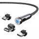 5A Magnetic Multi Charging Cable 3.3ft 6.6ft USB A to Lightning / micro / Type C Fast Charging 3 in 1 540° Rotating Phone Charger Nylon Braided USB Cable For IPhone/Micro USB/Type C Device 5A Magnetic Multi Charging Cable 3.3ft 6.6ft USB A to Lightning / micro / Type C Fast Charging 3 in 1 540° Rotating Phone Charger Nylon Braided USB Cable For IPhone/Micro USB/Type C Device