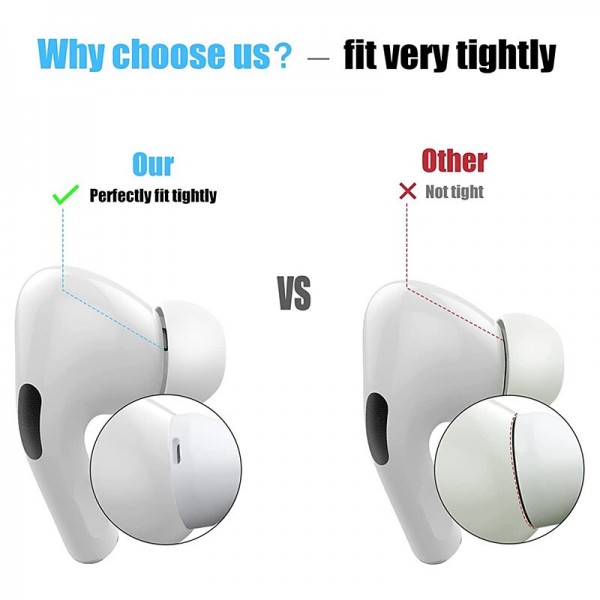 3 Pairs Replacement Ear Tips for Apple Airpods Pro and Airpods Pro 2nd Generation with Noise Reduction Hole Silicone Ear Tips for Airpods Pro Fit in The Charging Case 3 Pairs Replacement Ear Tips for Apple Airpods Pro and Airpods Pro 2nd Generation with Noise Reduction Hole Silicone Ear Tips for Airpods Pro Fit in The Charging Case