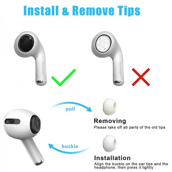 3 Pairs Replacement Ear Tips for Apple Airpods Pro and Airpods Pro 2nd Generation with Noise Reduction Hole Silicone Ear Tips for Airpods Pro Fit in The Charging Case 3 Pairs Replacement Ear Tips for Apple Airpods Pro and Airpods Pro 2nd Generation with Noise Reduction Hole Silicone Ear Tips for Airpods Pro Fit in The Charging Case