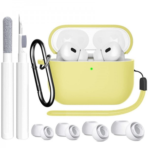 4 in 1 for AirPods Pro 2nd/1st Generation Case Cover 2022/2019 with Cleaner kit&Replacement Eartips(XS/S/M/L)Soft Silicone AirPod Pro Case with Keychain and Lanyard 4 in 1 for AirPods Pro 2nd/1st Generation Case Cover 2022/2019 with Cleaner kit&Replacement Eartips(XS/S/M/L)Soft Silicone AirPod Pro Case with Keychain and Lanyard