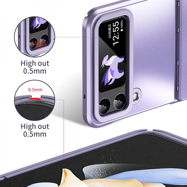 Phone Case For Samsung Galaxy Z Flip 5 Z Flip 4 Z Flip 3 Full Body Case Shockproof Solid Colored Aluminum Alloy Phone Case For Samsung Galaxy Z Flip 5 Z Flip 4 Z Flip 3 Full Body Case Shockproof Solid Colored Aluminum Alloy