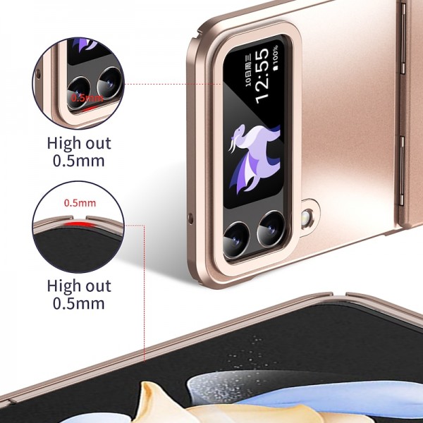 Phone Case For Samsung Galaxy Z Flip 5 Z Flip 4 Z Flip 3 Full Body Case Shockproof Solid Colored Aluminum Alloy Phone Case For Samsung Galaxy Z Flip 5 Z Flip 4 Z Flip 3 Full Body Case Shockproof Solid Colored Aluminum Alloy