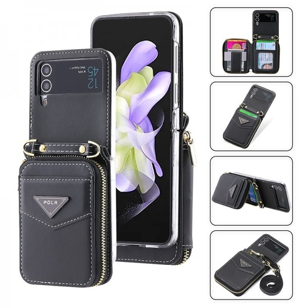 Phone Case For Samsung Galaxy Z Flip 5 Z Flip 4 Z Flip 3 Wallet Case Portable Zipper Card Slot Solid Colored PC PU Leather Phone Case For Samsung Galaxy Z Flip 5 Z Flip 4 Z Flip 3 Wallet Case Portable Zipper Card Slot Solid Colored PC PU Leather