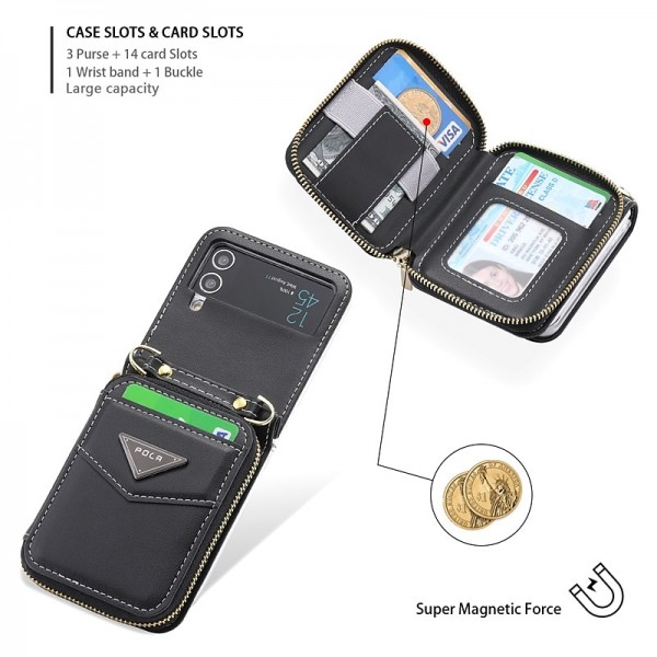 Phone Case For Samsung Galaxy Z Flip 5 Z Flip 4 Z Flip 3 Wallet Case Portable Zipper Card Slot Solid Colored PC PU Leather Phone Case For Samsung Galaxy Z Flip 5 Z Flip 4 Z Flip 3 Wallet Case Portable Zipper Card Slot Solid Colored PC PU Leather