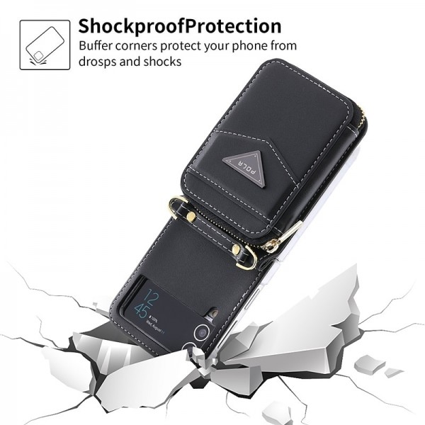 Phone Case For Samsung Galaxy Z Flip 5 Z Flip 4 Z Flip 3 Wallet Case Portable Zipper Card Slot Solid Colored PC PU Leather Phone Case For Samsung Galaxy Z Flip 5 Z Flip 4 Z Flip 3 Wallet Case Portable Zipper Card Slot Solid Colored PC PU Leather