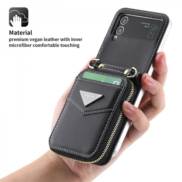 Phone Case For Samsung Galaxy Z Flip 5 Z Flip 4 Z Flip 3 Wallet Case Portable Zipper Card Slot Solid Colored PC PU Leather Phone Case For Samsung Galaxy Z Flip 5 Z Flip 4 Z Flip 3 Wallet Case Portable Zipper Card Slot Solid Colored PC PU Leather