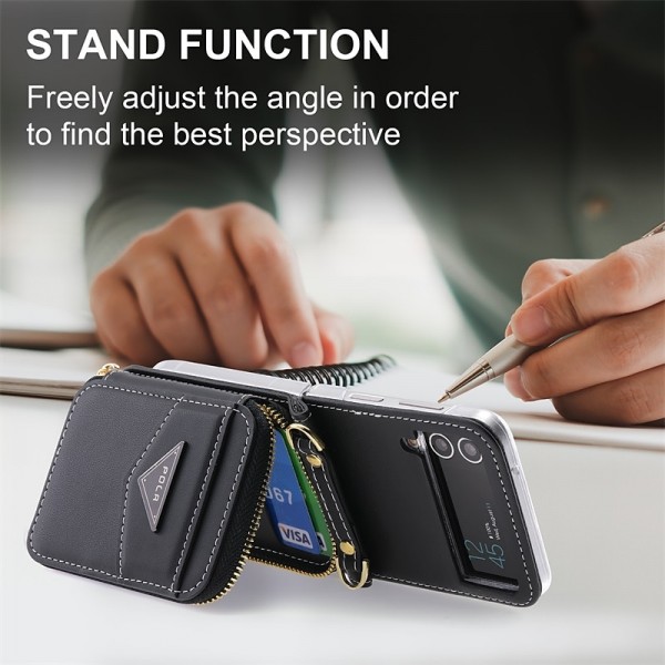 Phone Case For Samsung Galaxy Z Flip 5 Z Flip 4 Z Flip 3 Wallet Case Portable Zipper Card Slot Solid Colored PC PU Leather Phone Case For Samsung Galaxy Z Flip 5 Z Flip 4 Z Flip 3 Wallet Case Portable Zipper Card Slot Solid Colored PC PU Leather