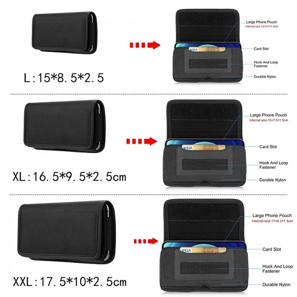 Phone Holster Case Nylon Cell Phone Belt Clip 4.7-6.8inch Pouch Carrying Case Waist Bag For iPhone 13 12 Samsung Galaxy Phone Holster Case Nylon Cell Phone Belt Clip 4.7-6.8inch Pouch Carrying Case Waist Bag For iPhone 13 12 Samsung Galaxy