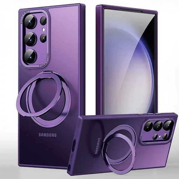 Phone Case For Samsung Galaxy S24 S23 Ultra Plus S23 Magnetic Adsorption With Magsafe with Stand Holder Magnetic Full Body Protective Solid Colored TPU Phone Case For Samsung Galaxy S24 S23 Ultra Plus S23 Magnetic Adsorption With Magsafe with Stand Holder Magnetic Full Body Protective Solid Colored TPU