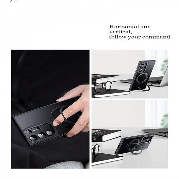 Phone Case For Samsung Galaxy S24 S23 Ultra Plus S23 Magnetic Adsorption With Magsafe with Stand Holder Magnetic Full Body Protective Solid Colored TPU Phone Case For Samsung Galaxy S24 S23 Ultra Plus S23 Magnetic Adsorption With Magsafe with Stand Holder Magnetic Full Body Protective Solid Colored TPU