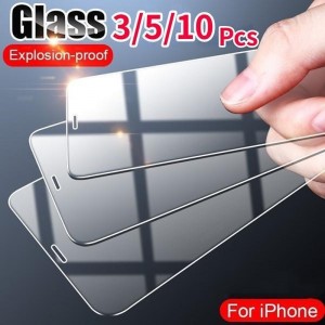 3 pcs 5 pcs 10 pcs Screen Protector For Apple iPhone 15 Pro Max Plus iPhone 14 13 12 11 Pro Max Mini X XR XS Max 8 7 Plus Tempered Glass 9H Hardness Anti Bubbles Anti-Fingerprint High Definition