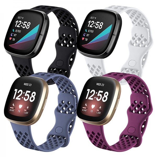 4 Pack Smart Watch Band Compatible with Fitbit Versa 3 Sense Versa 4 Sense 2 Silicone Smartwatch Strap Waterproof Adjustable Sport Band Replacement Wristband 4 Pack Smart Watch Band Compatible with Fitbit Versa 3 Sense Versa 4 Sense 2 Silicone Smartwatch Strap Waterproof Adjustable Sport Band Replacement Wristband