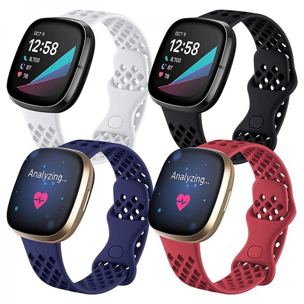 4 Pack Smart Watch Band Compatible with Fitbit Versa 3 Sense Versa 4 Sense 2 Silicone Smartwatch Strap Waterproof Adjustable Sport Band Replacement Wristband 4 Pack Smart Watch Band Compatible with Fitbit Versa 3 Sense Versa 4 Sense 2 Silicone Smartwatch Strap Waterproof Adjustable Sport Band Replacement Wristband