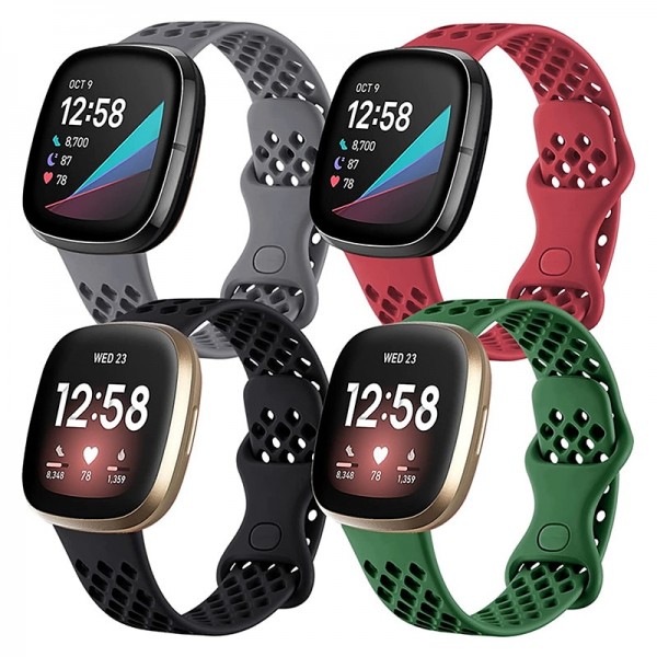 4 Pack Smart Watch Band Compatible with Fitbit Versa 3 Sense Versa 4 Sense 2 Silicone Smartwatch Strap Waterproof Adjustable Sport Band Replacement Wristband 4 Pack Smart Watch Band Compatible with Fitbit Versa 3 Sense Versa 4 Sense 2 Silicone Smartwatch Strap Waterproof Adjustable Sport Band Replacement Wristband