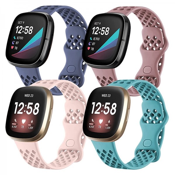 4 Pack Smart Watch Band Compatible with Fitbit Versa 3 Sense Versa 4 Sense 2 Silicone Smartwatch Strap Waterproof Adjustable Sport Band Replacement Wristband 4 Pack Smart Watch Band Compatible with Fitbit Versa 3 Sense Versa 4 Sense 2 Silicone Smartwatch Strap Waterproof Adjustable Sport Band Replacement Wristband