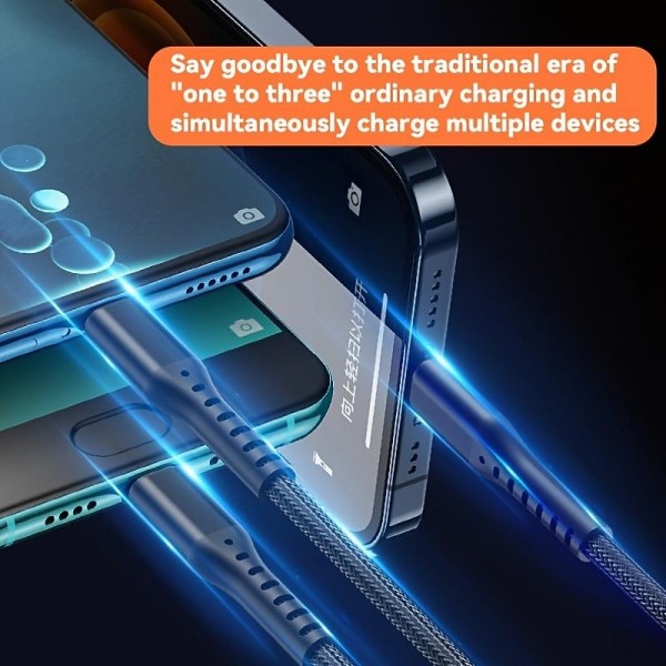 Multi Charging Cable 3.9ft USB A to Lightning / micro / USB C 5 A Charging Cable Fast Charging High Data Transfer Nylon Braided Durable 3 in 1 For Macbook iPad Samsung Phone Accessory Multi Charging Cable 3.9ft USB A to Lightning / micro / USB C 5 A Charging Cable Fast Charging High Data Transfer Nylon Braided Durable 3 in 1 For Macbook iPad Samsung Phone Accessory