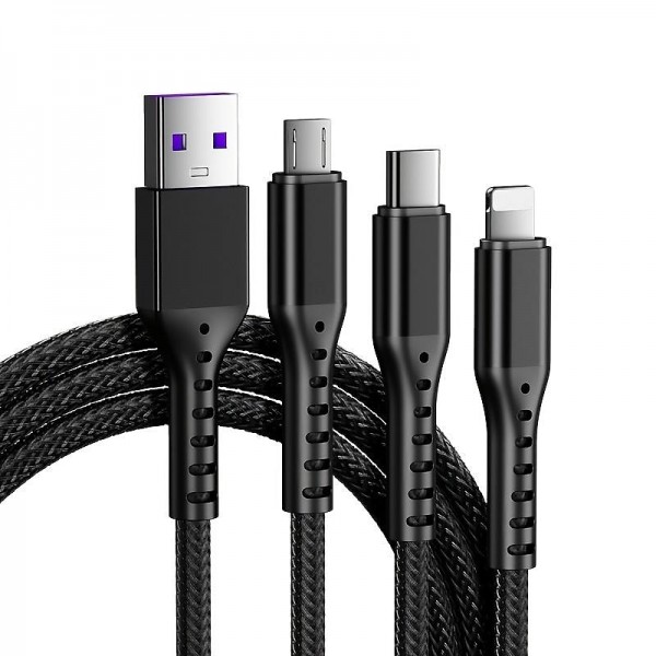 Multi Charging Cable 3.9ft USB A to Lightning / micro / USB C 5 A Charging Cable Fast Charging High Data Transfer Nylon Braided Durable 3 in 1 For Macbook iPad Samsung Phone Accessory Multi Charging Cable 3.9ft USB A to Lightning / micro / USB C 5 A Charging Cable Fast Charging High Data Transfer Nylon Braided Durable 3 in 1 For Macbook iPad Samsung Phone Accessory