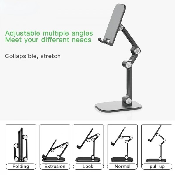 Phone Stand Cell phone tablet universal three-stage foldable lift Flexible Table Desktop Adjustable Cell Smartphone Stand