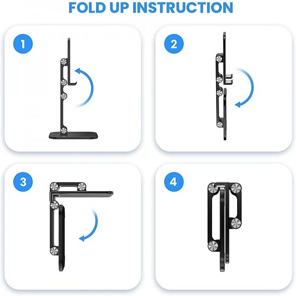 Phone Stand Cell phone tablet universal three-stage foldable lift Flexible Table Desktop Adjustable Cell Smartphone Stand