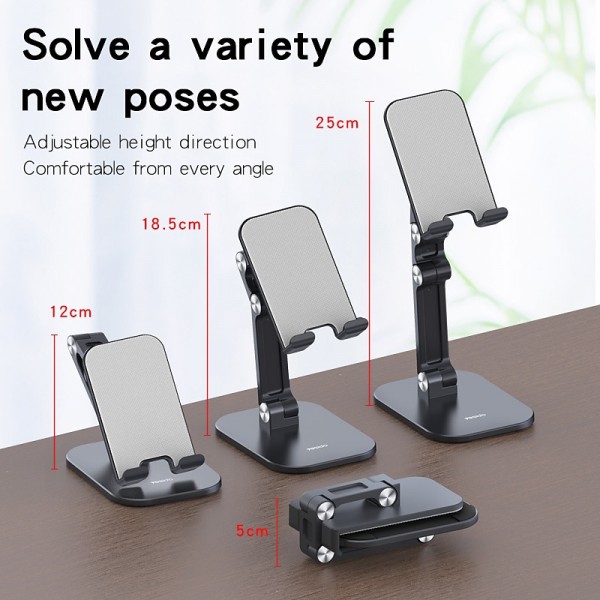 Phone Stand Cell phone tablet universal three-stage foldable lift Flexible Table Desktop Adjustable Cell Smartphone Stand