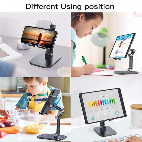 Phone Stand Cell phone tablet universal three-stage foldable lift Flexible Table Desktop Adjustable Cell Smartphone Stand