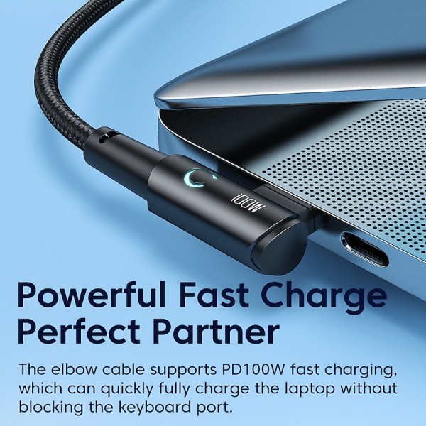 90 Degree Elbow Game Data Cable 60W 100WType-C to Type-C Cable PD Fast Charging Nylon Braided USB C Cable For Samsung Xiaomi Huawei Mobile Phones