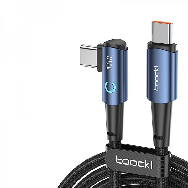 90 Degree Elbow Game Data Cable 60W 100WType-C to Type-C Cable PD Fast Charging Nylon Braided USB C Cable For Samsung Xiaomi Huawei Mobile Phones