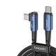 90 Degree Elbow Game Data Cable 60W 100WType-C to Type-C Cable PD Fast Charging Nylon Braided USB C Cable For Samsung Xiaomi Huawei Mobile Phones