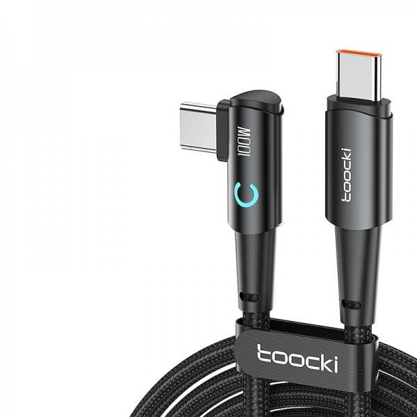 90 Degree Elbow Game Data Cable 60W 100WType-C to Type-C Cable PD Fast Charging Nylon Braided USB C Cable For Samsung Xiaomi Huawei Mobile Phones