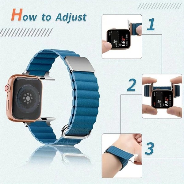 2023 New Genuine Leather Magnetic Loop Bracelet For Apple Watch Series 8 7 6 5 SE - Fashionable & Ultra-Luxurious Replacement Strap For 38/40/42/44/45/49mm Smart Watches 2023 New Genuine Leather Magnetic Loop Bracelet For Apple Watch Series 8 7 6 5 SE - Fashionable & Ultra-Luxurious Replacement Strap For 38/40/42/44/45/49mm Smart Watches