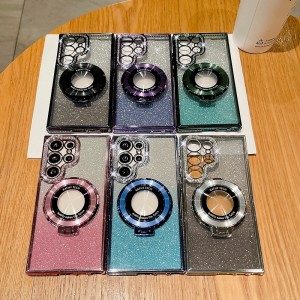 Phone Case For Samsung Galaxy S24 S23 Ultra Plus S23 S22 S22 Plus  Ultra Back Cover Magnetic Adsorption with Stand Holder Support Wireless Charging Bling Glitter Shiny TPU Phone Case For Samsung Galaxy S24 S23 Ultra Plus S23 S22 S22 Plus  Ultra Back Cover Magnetic Adsorption with Stand Holder Support Wireless Charging Bling Glitter Shiny TPU