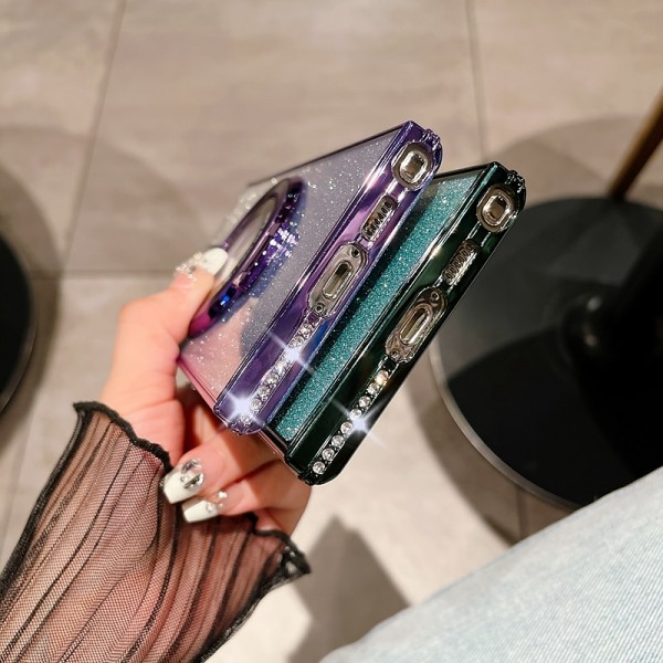 Phone Case For Samsung Galaxy S24 S23 Ultra Plus S23 S22 S22 Plus  Ultra Back Cover Magnetic Adsorption with Stand Holder Support Wireless Charging Bling Glitter Shiny TPU
