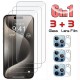 3+3pack Designed for iPhone 15 14 13 12 11 Pro Max 15 14 Plus 12 13 Mini Screen Protector 3 Pack HD Tempered Glass with 3 Pack Camera Lens Protector Case Friendly 9H Hardness Bubble Free Accessories 3+3pack Designed for iPhone 15 14 13 12 11 Pro Max 15 14 Plus 12 13 Mini Screen Protector 3 Pack HD Tempered Glass with 3 Pack Camera Lens Protector Case Friendly 9H Hardness Bubble Free Accessories