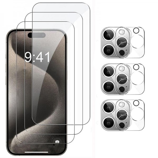 3+3pack Designed for iPhone 15 14 13 12 11 Pro Max 15 14 Plus 12 13 Mini Screen Protector 3 Pack HD Tempered Glass with 3 Pack Camera Lens Protector Case Friendly 9H Hardness Bubble Free Accessories 3+3pack Designed for iPhone 15 14 13 12 11 Pro Max 15 14 Plus 12 13 Mini Screen Protector 3 Pack HD Tempered Glass with 3 Pack Camera Lens Protector Case Friendly 9H Hardness Bubble Free Accessories