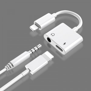 Adapter &amp; Splitter For IPhone Headphones 2 In 1 Dual Interface For Iphone Charger Cable Aux Audio Adapter Converter For IPhone 13/12/11/X/XS/XR/8/7 IPad Support Calling  Charging