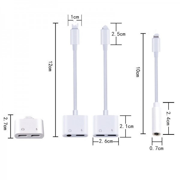 Adapter & Splitter For IPhone Headphones 2 In 1 Dual Interface For Iphone Charger Cable Aux Audio Adapter Converter For IPhone 13/12/11/X/XS/XR/8/7 IPad Support Calling Charging Adapter & Splitter For IPhone Headphones 2 In 1 Dual Interface For Iphone Charger Cable Aux Audio Adapter Converter For IPhone 13/12/11/X/XS/XR/8/7 IPad Support Calling Charging